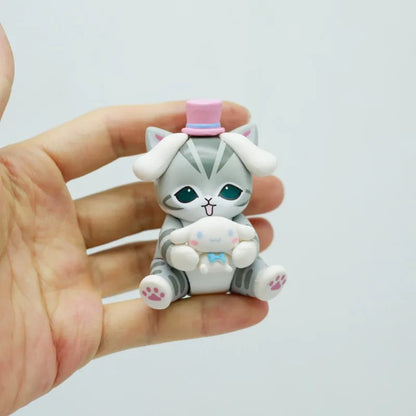 Mofusands Cats Blind Box Toys Sanrio Character Cartoon Melody Mystery Pudding Dog COS Dress Up Cute Cat Doll Toys Gifts
