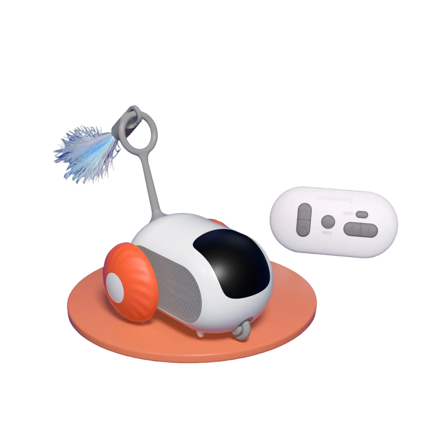 Intelligent Racing Car Remote-Controlled Electric Cat Toy Rat-Like Feather Cat Teaser Interactive Pet Plaything