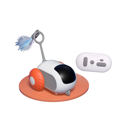 Intelligent Racing Car Remote-Controlled Electric Cat Toy Rat-Like Feather Cat Teaser Interactive Pet Plaything