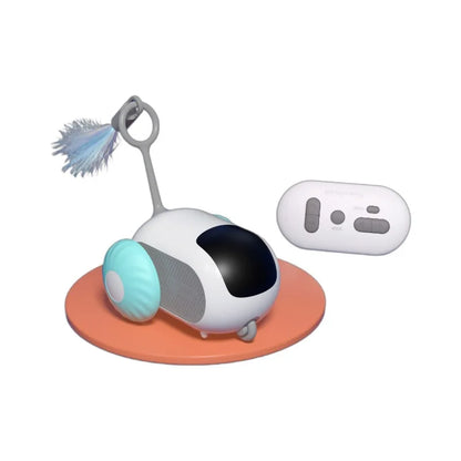 Intelligent Racing Car Remote-Controlled Electric Cat Toy Rat-Like Feather Cat Teaser Interactive Pet Plaything