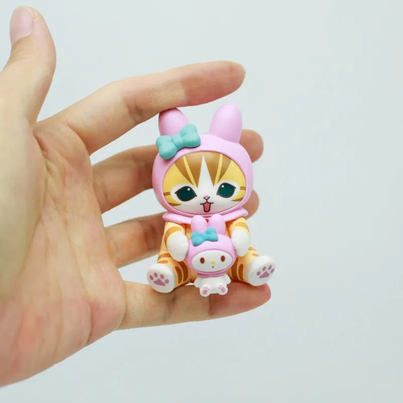 Mofusands Cats Blind Box Toys Sanrio Character Cartoon Melody Mystery Pudding Dog COS Dress Up Cute Cat Doll Toys Gifts