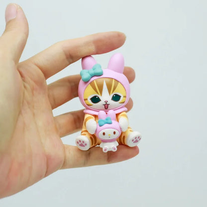 Mofusands Cats Blind Box Toys Sanrio Character Cartoon Melody Mystery Pudding Dog COS Dress Up Cute Cat Doll Toys Gifts