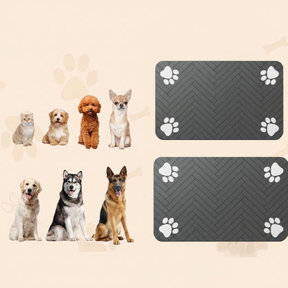 Pet Feeding Mat-Absorbent Pet Placemat for Food and Water Bowl, with Waterproof Rubber Backing, Quick Dry Water Mat for Dog Cat