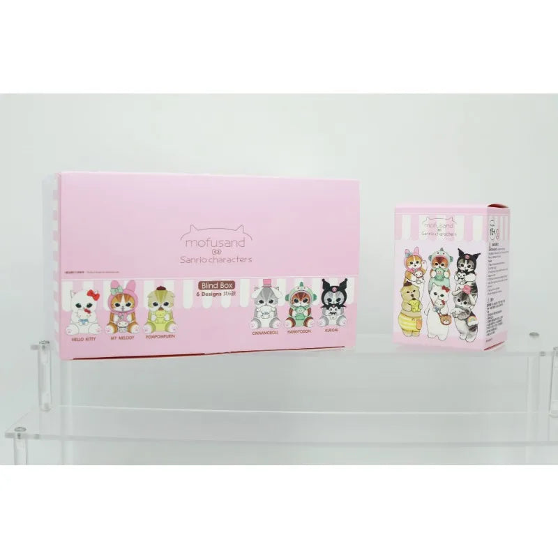 Mofusands Cats Blind Box Toys Sanrio Character Cartoon Melody Mystery Pudding Dog COS Dress Up Cute Cat Doll Toys Gifts