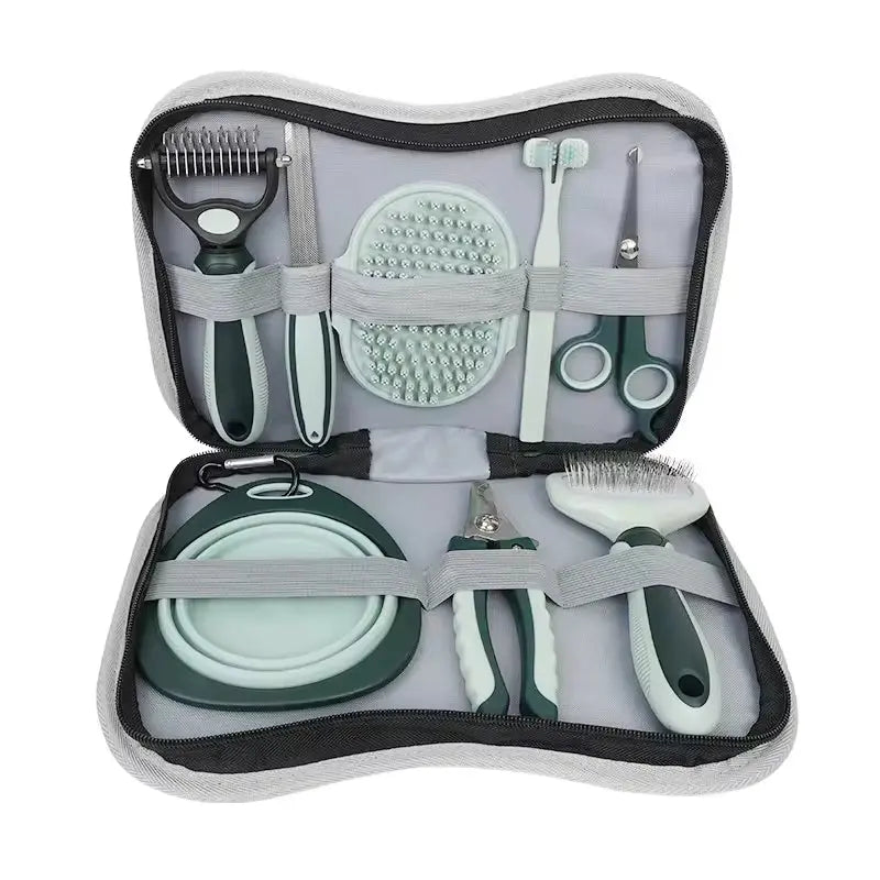 Vivitail Capsule 8-in-1 Pet Grooming Kit for Dogs & Cats – Complete Grooming with Hair Remover, Brushes, Nail Care & Dental Tools