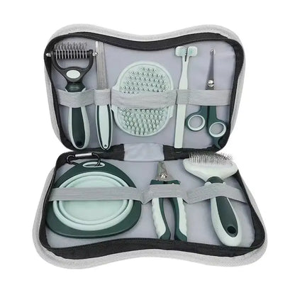 Vivitail Capsule 8-in-1 Pet Grooming Kit for Dogs & Cats – Complete Grooming with Hair Remover, Brushes, Nail Care & Dental Tools