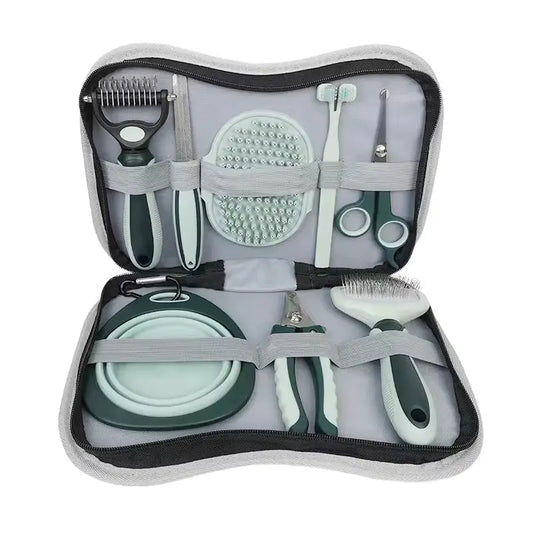 Vivitail Capsule 8-in-1 Pet Grooming Kit for Dogs & Cats – Complete Grooming with Hair Remover, Brushes, Nail Care & Dental Tools