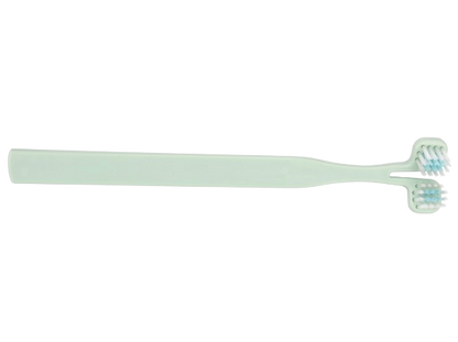Mint green toothbrush on a white background